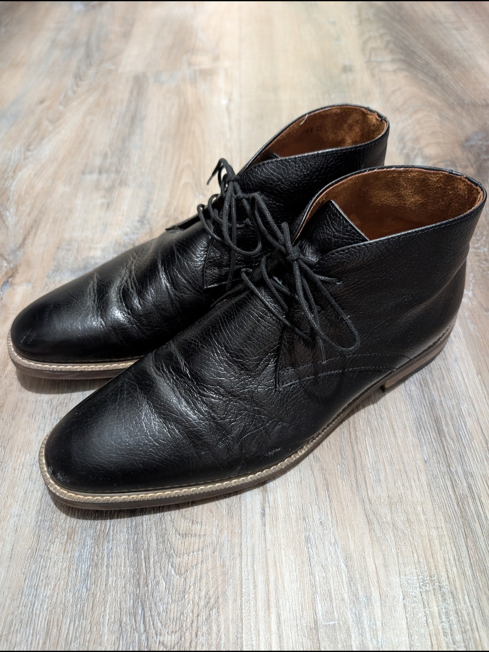 Carlo Morandi Black Leather Men's Chukka Boots